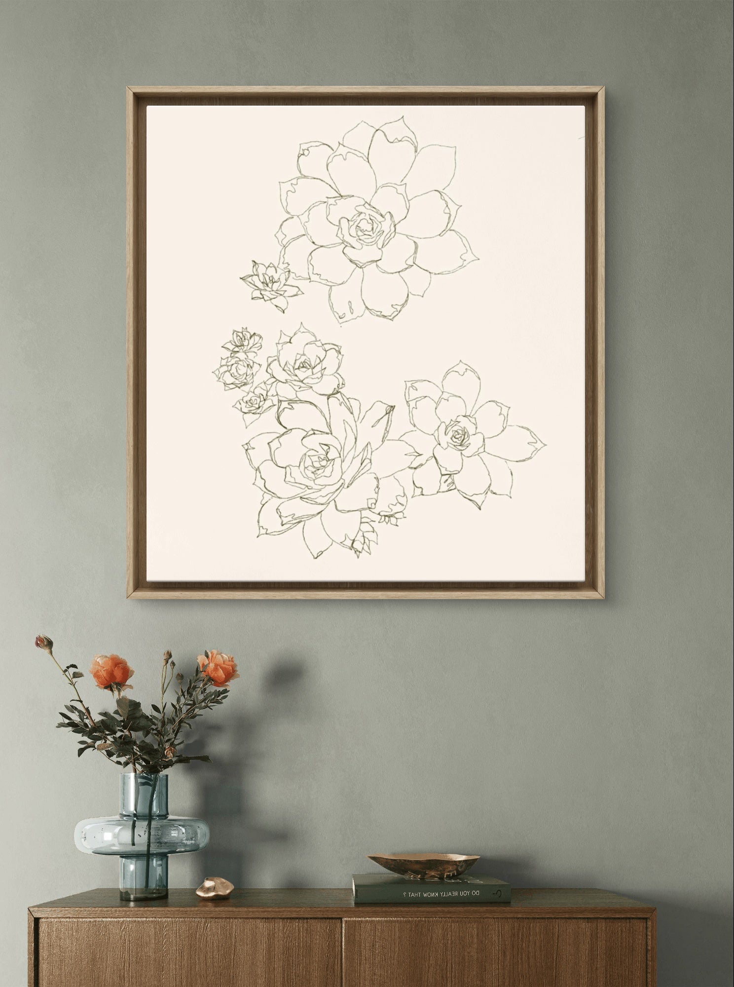 Succulent Line Art Print A3