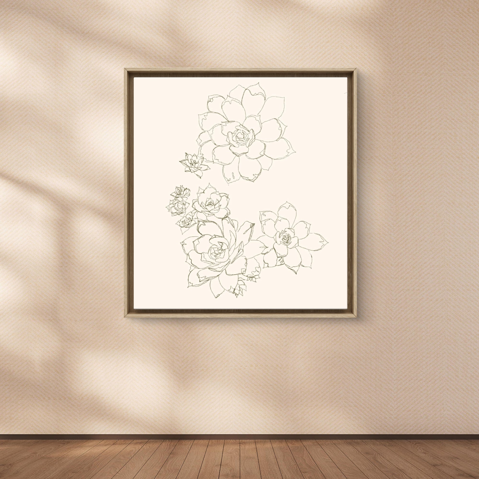 Succulent Line Art Print A3